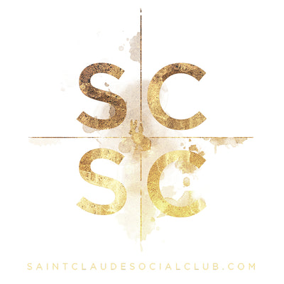 Saint Claude Social Club Gift Card with gold SCSC Emblem.