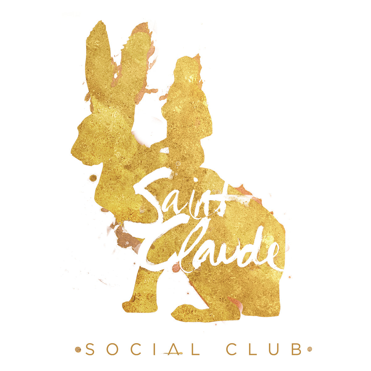 Saint Claude Social Club gift card with gold Saint Claude Rabbit emblem.