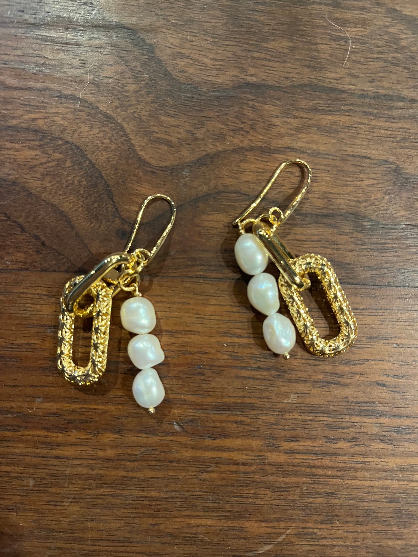 Chain Pearl Earrings from Maison Irem available at Saint Claude Social Club.