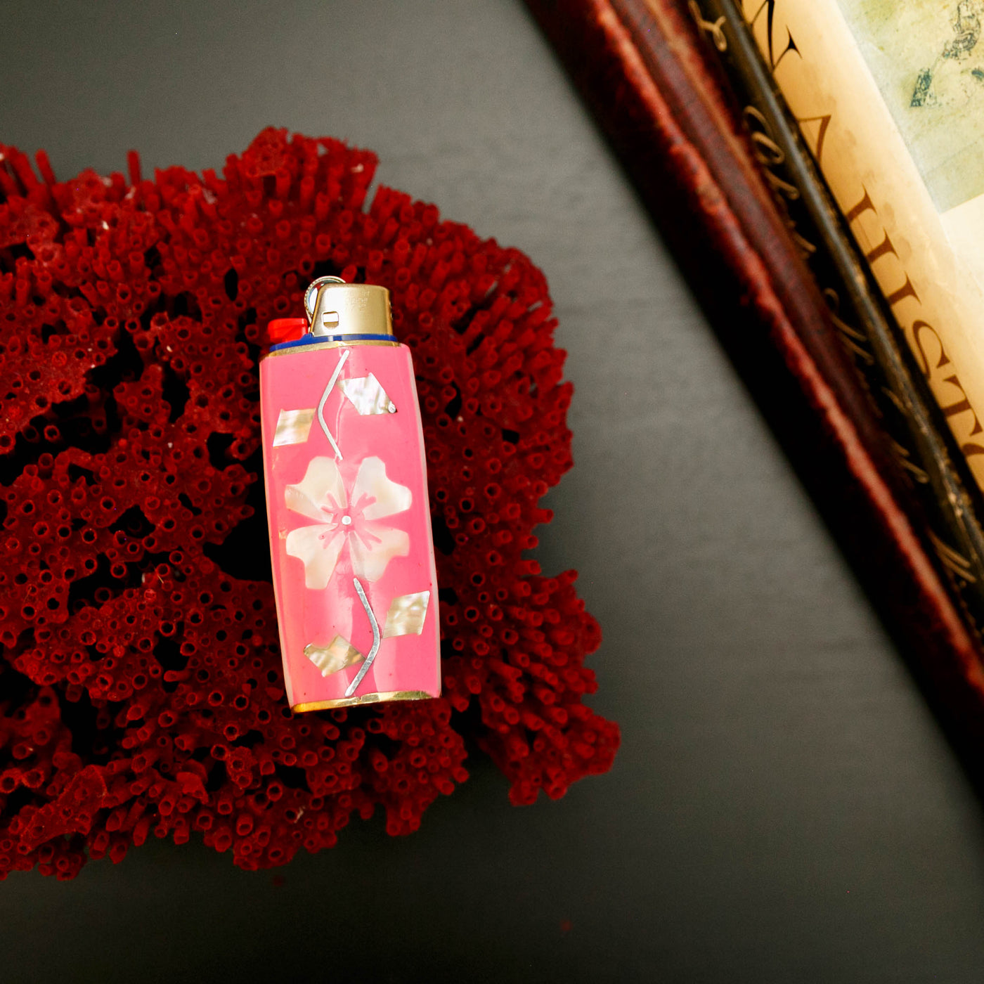 Light Pink Flower Vintage Lighter Case from the Saint Claude Social Club Vintage Collection and home goods section.