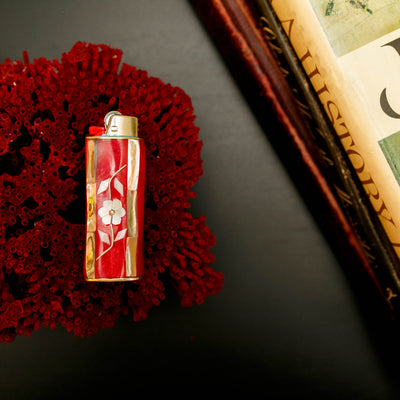 Red Flower Vintage Lighter Case from the Saint Claude Vintage Collection and home goods section.